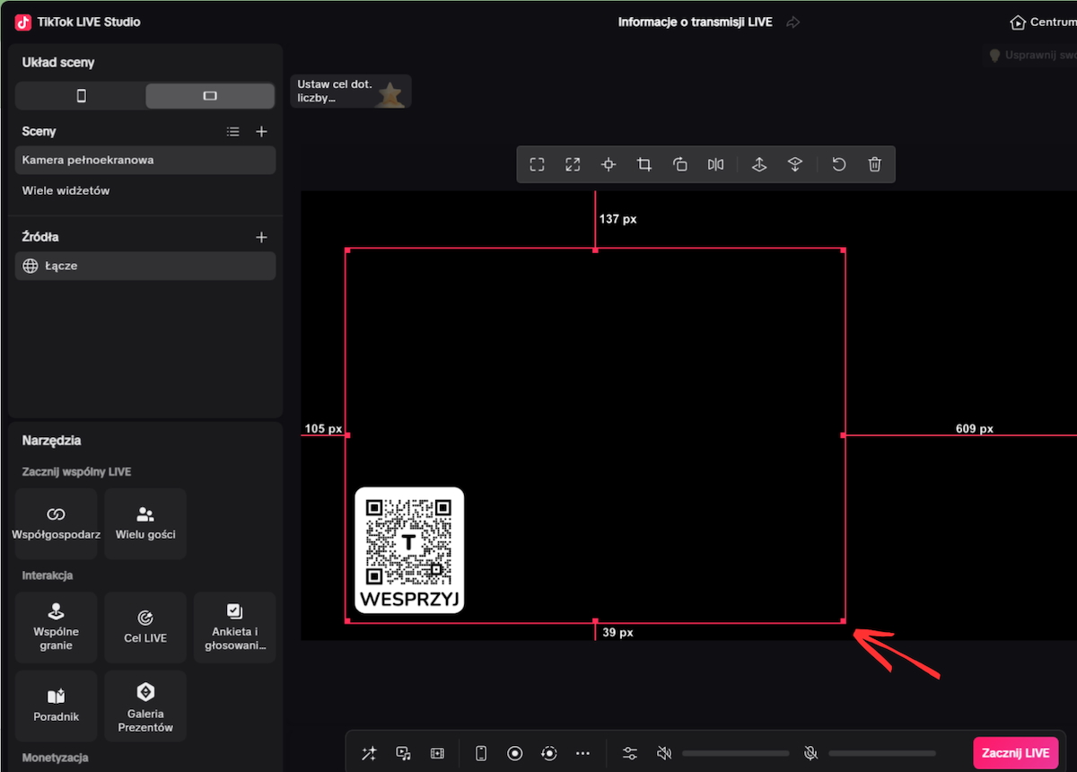 Ustaw pozycję i wielkość
