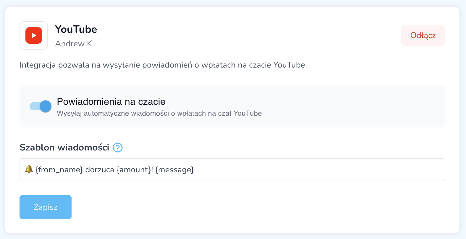 Panel YouTube